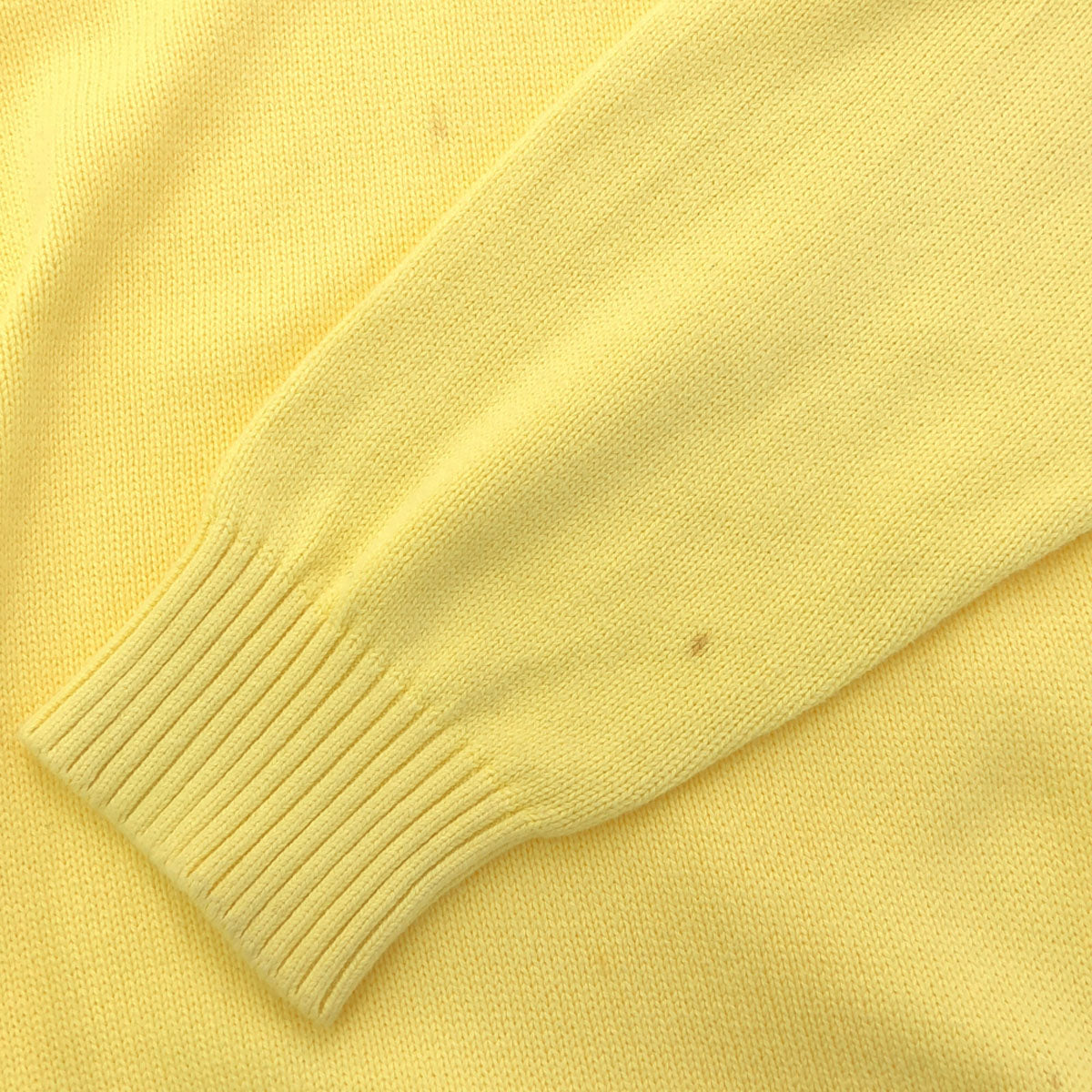 TOMMY HILFIGER トミーヒルフィガー 90s オールド フラッグタグ ロゴ刺繍 長袖 Vネック コットン ニット L イエロー セーター メンズ