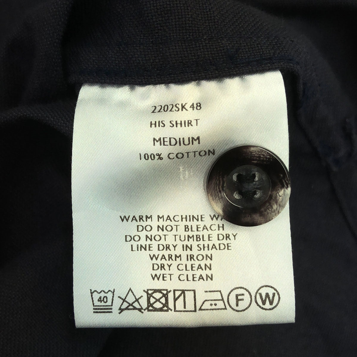 ミントコンディション 長袖 コットンシャツ M ネイビー メンズ