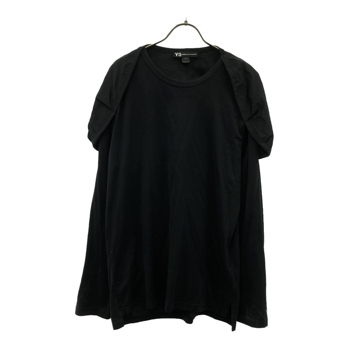 Y-3 ワイスリー adidas YOHJI YAMAMOTO 長袖 ショールデザイン カットソー L ブラック レディース