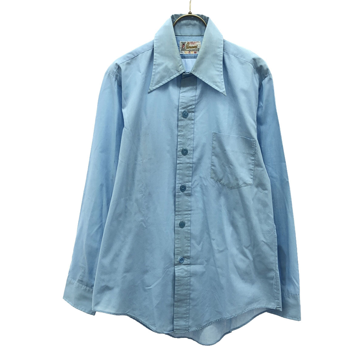 パリアーニ 70s ヴィンテージ 長袖 シャツ 15 ライトブルー メンズ