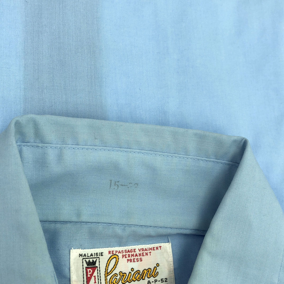 パリアーニ 70s ヴィンテージ 長袖 シャツ 15 ライトブルー メンズ