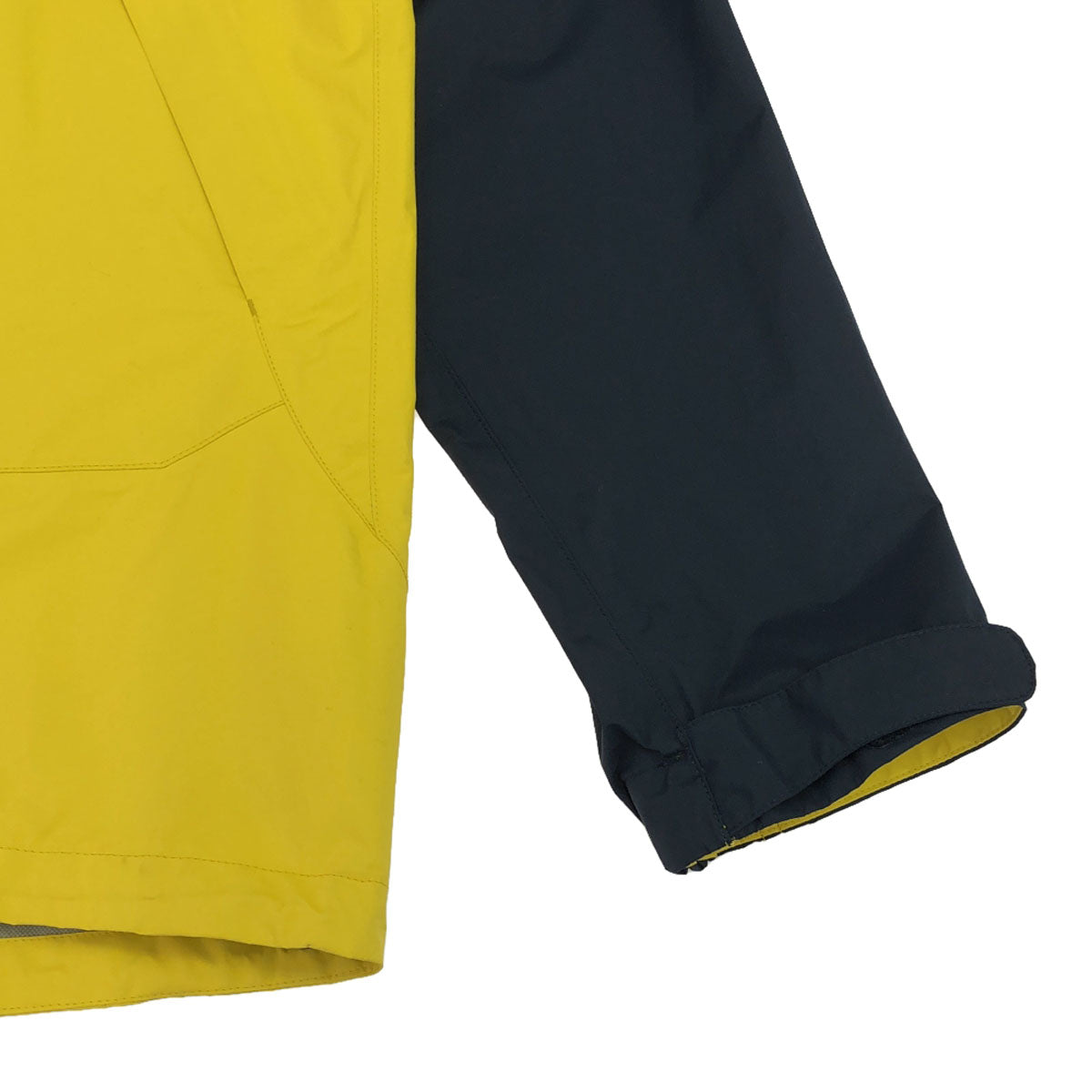 THE NORTH FACE ザノースフェイス ロゴ刺繍 ドットショット ジャケット M イエロー×ネイビー アウトドア NP61530 メンズ