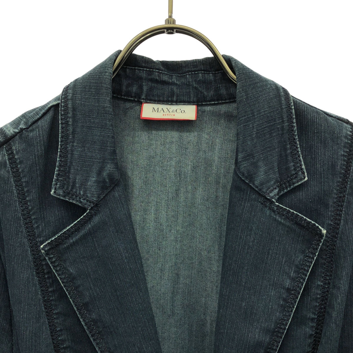 MAX&CO マックスアンドコー ベルト付き ジップ デニムテーラードジャケット 46 レディース