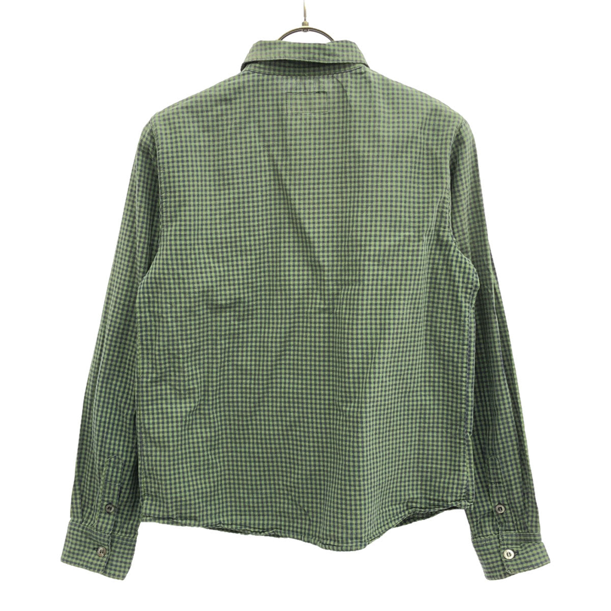 Emporio Armani エンポリオアルマーニ チェック柄 ロゴ刺繍 長袖 シャツ 12A グリーン系 キッズ