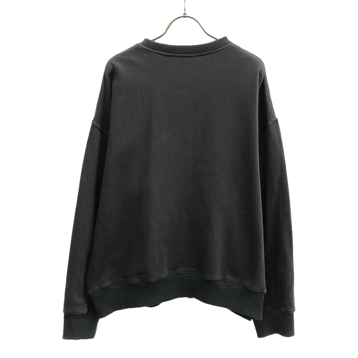 PARAGRAPH パラグラフ P08 フロントビッグアーチロゴ 長袖 スウェット ブラック トレーナー メンズ