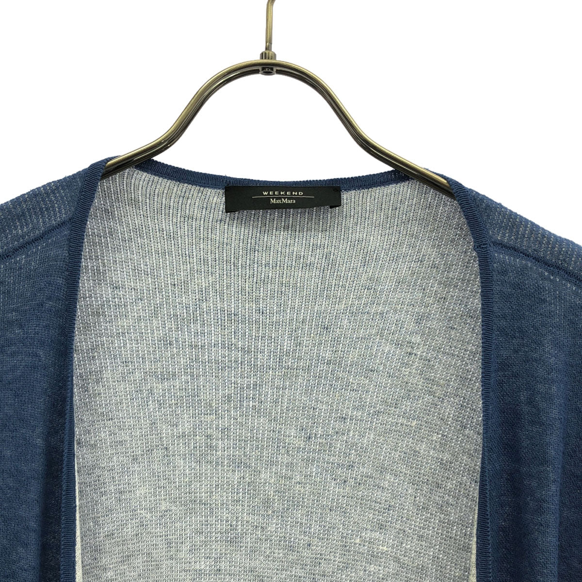 WEEKENDS ウィークエンド 長袖 ロング ニットカーディガン L ブルー MaxMara レディース