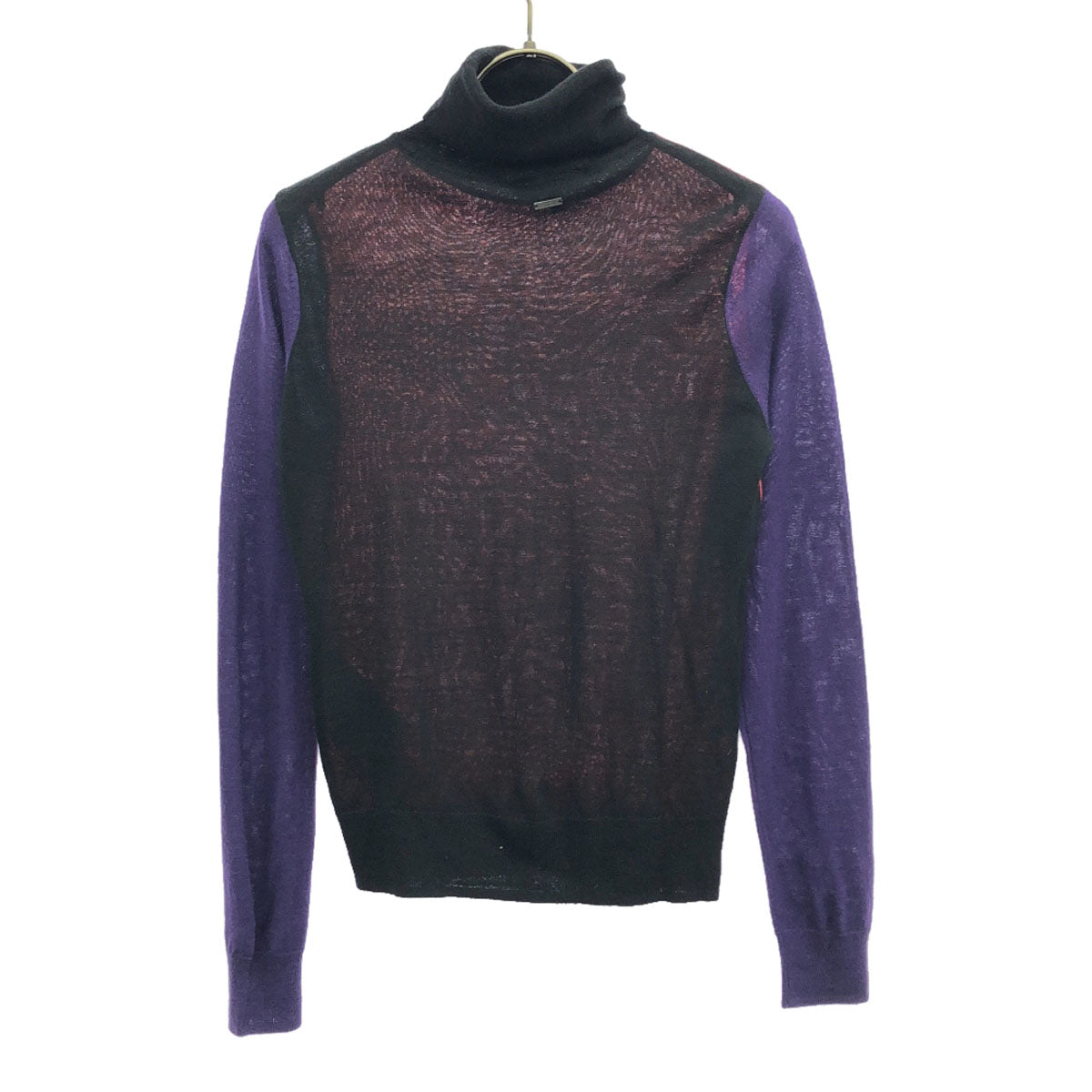 ARMANI EXCHANGE アルマーニ エクスチェンジ ウールブレンド 長袖 タートルネック セーター XS レッド×パープル ニット レディース