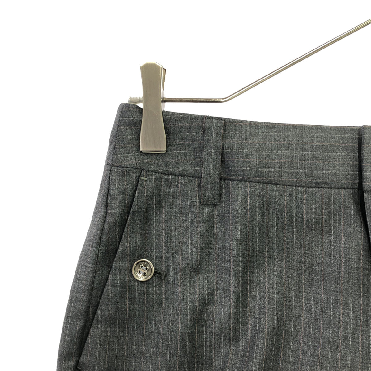 BURBERRY LONDON バーバリーロンドン 三陽商会 ウールブレンド ストライプ柄 スラックスパンツ 36 グレー レディース