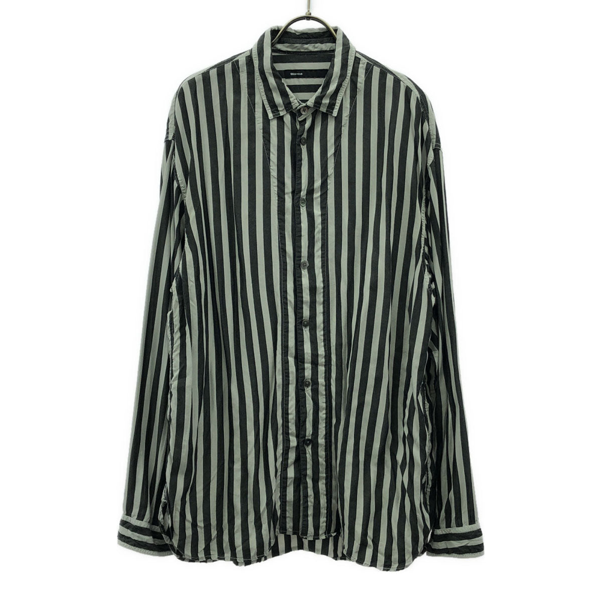 08sircus ゼロエイトサーカス ストライプ 長袖 シャツ 4 グレー×ライトグレー メンズ