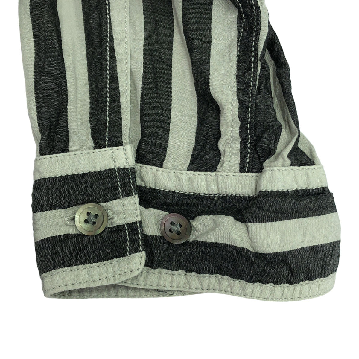 08sircus ゼロエイトサーカス ストライプ 長袖 シャツ 4 グレー×ライトグレー メンズ