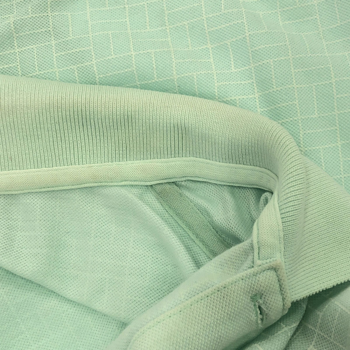 LACOSTE ラコステ 日本製 ロゴ刺繍 半袖 ポロシャツ 5 ブルー 鹿の子地 メンズ