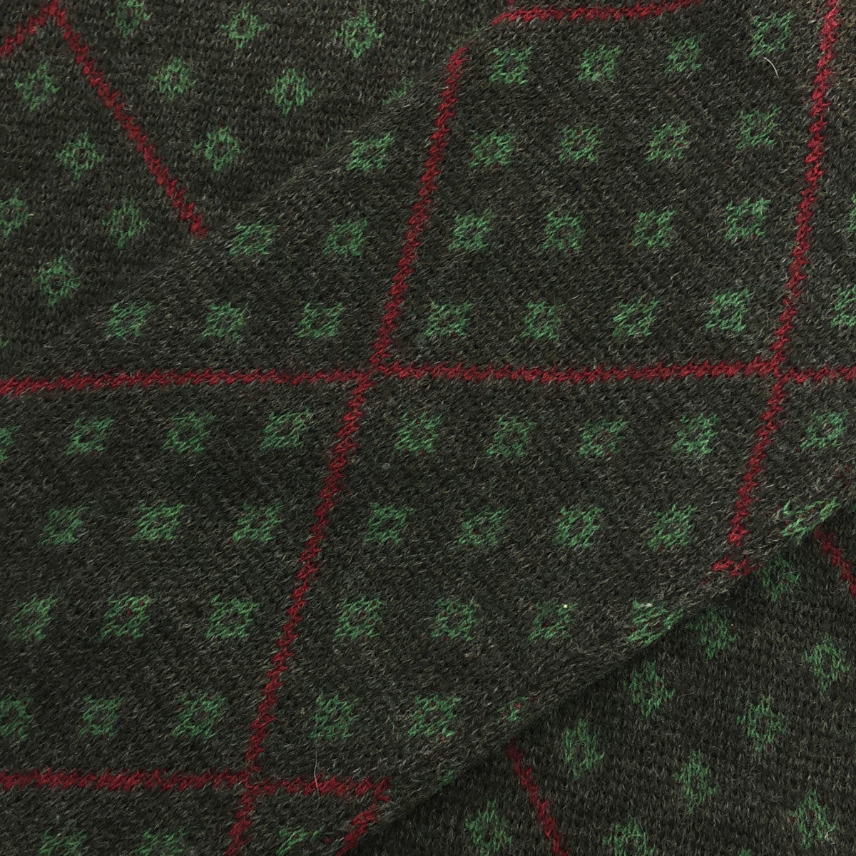 Valentino Garavani ヴァレンティノガラヴァーニ 90s イタリア製 オールド 総柄 長袖 クルーネック ニット S チャコールグレー系 セーター メンズ