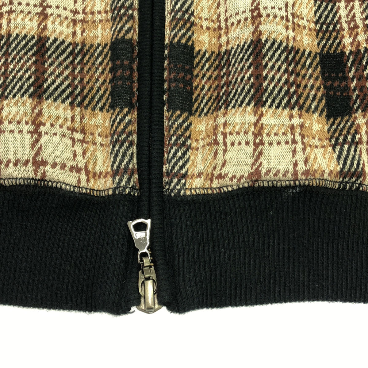 Kinloch Anderson キンロックアンダーソン チェック柄 ワッペン ノーカラージャケット M ベージュ系 メンズ