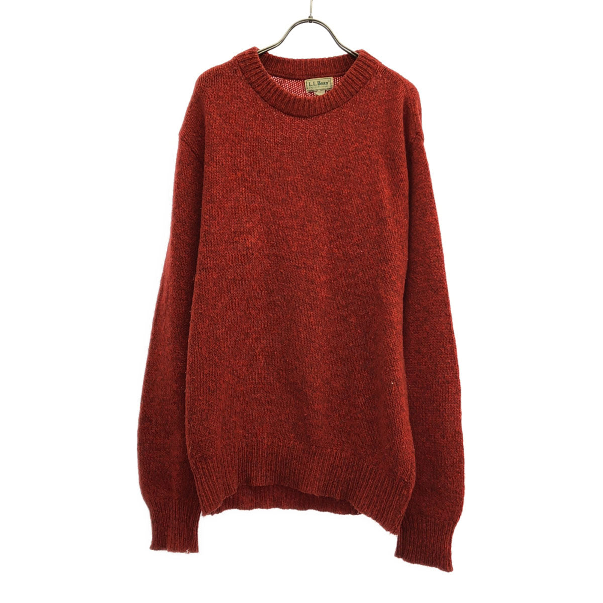 L.L.Bean エルエルビーン 80s ウールブレンド ヴィンテージ 長袖 クルーネック ニット L レッド セーター メンズ