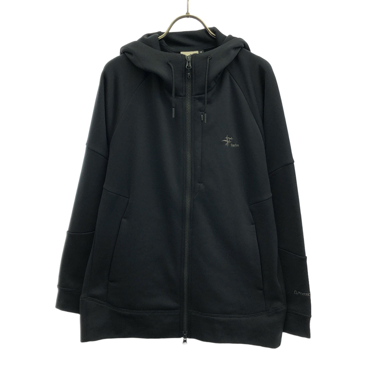 Foxfire フォックスファイヤー ロゴ刺繍 フリース ジップパーカー M ブラック ダブルファスナー メンズ
