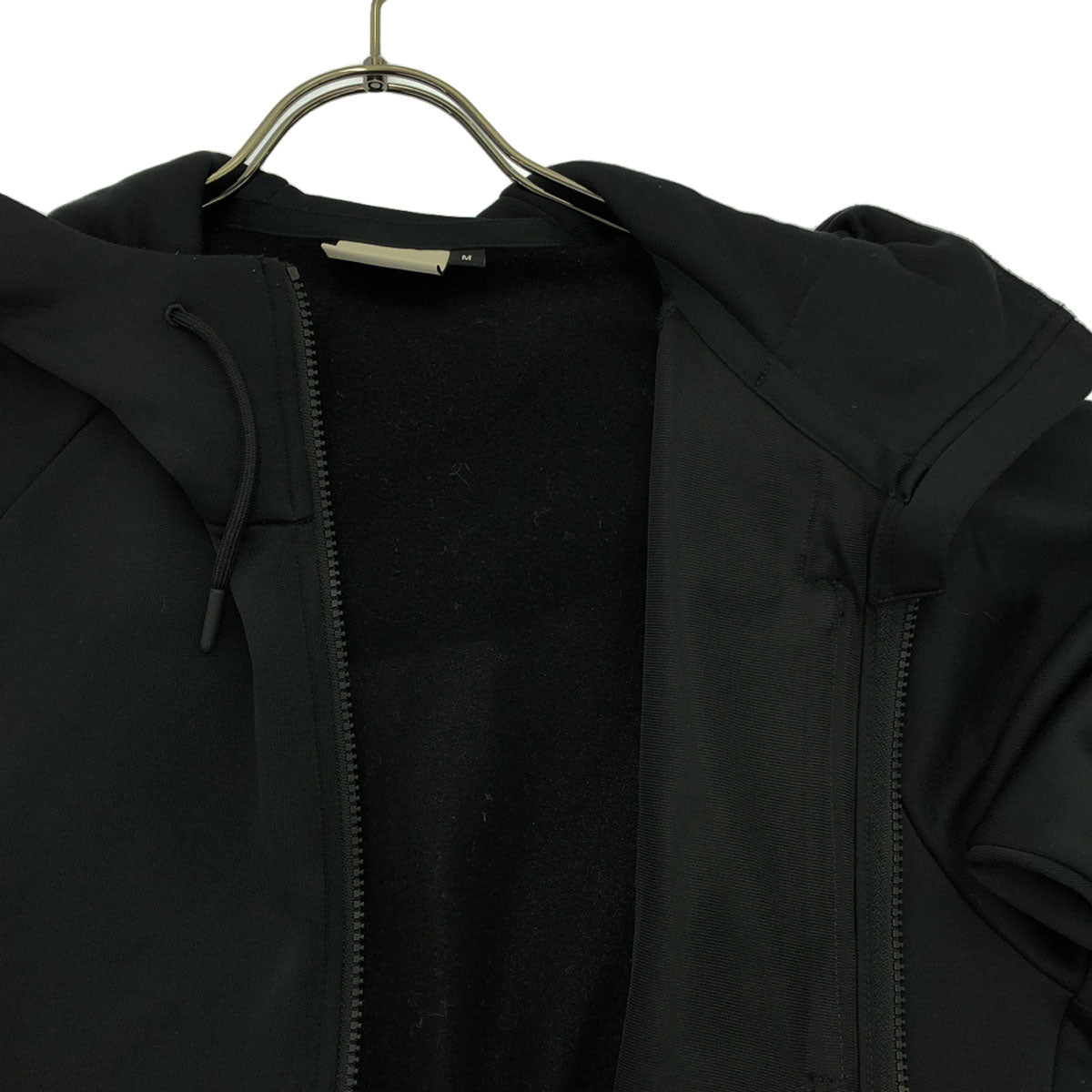 Foxfire フォックスファイヤー ロゴ刺繍 フリース ジップパーカー M ブラック ダブルファスナー メンズ