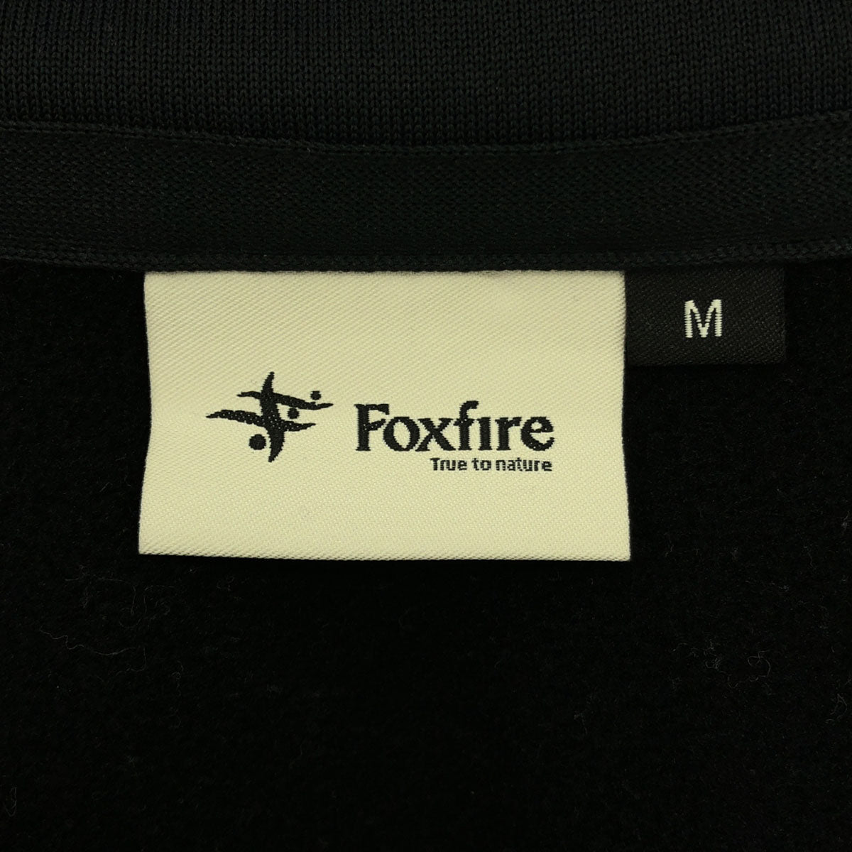 Foxfire フォックスファイヤー ロゴ刺繍 フリース ジップパーカー M ブラック ダブルファスナー メンズ