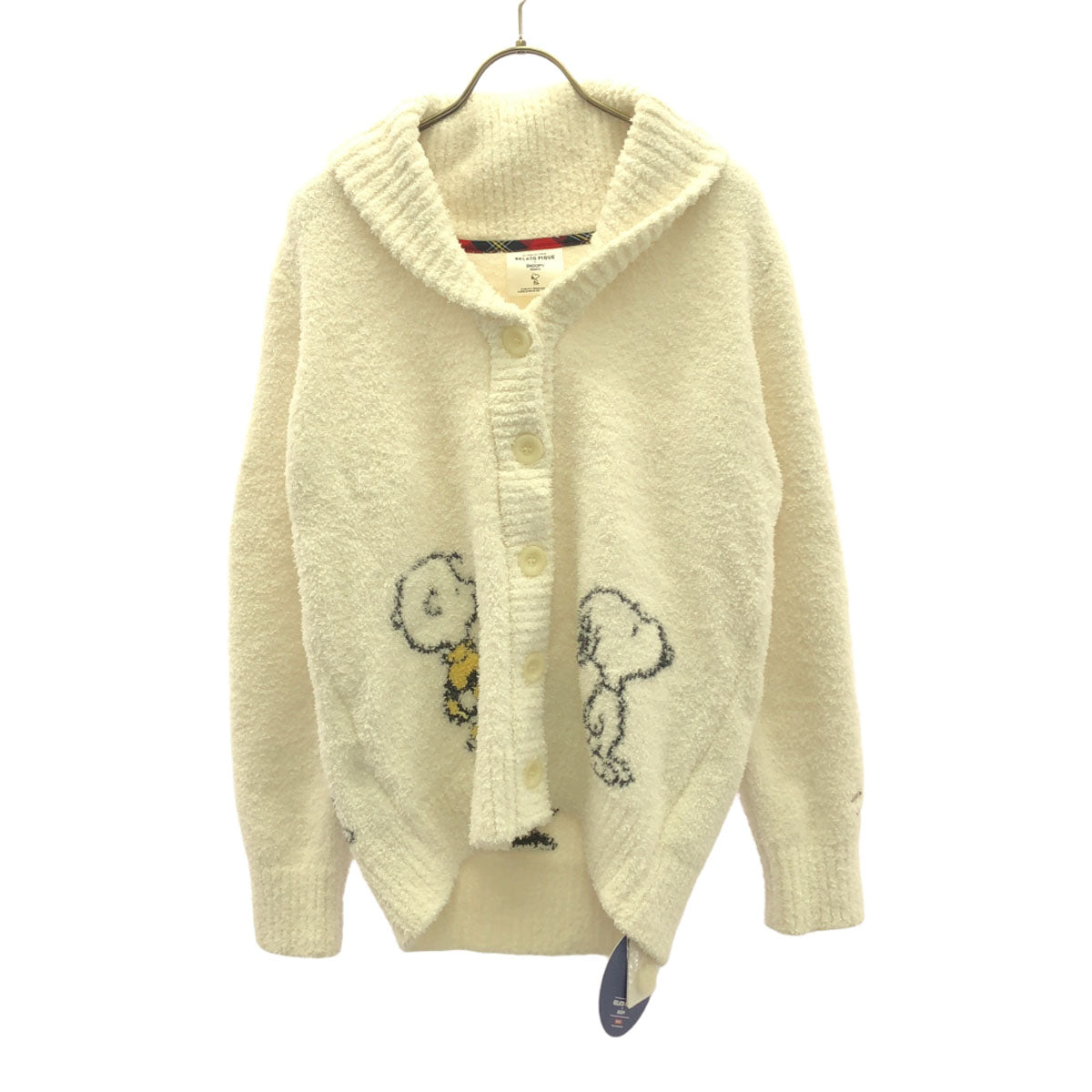 未使用 gelato pique ジェラートピケ スヌーピー 長袖 SNOOPY JQDショール カーディガン F ホワイト ジェラピケ PWNT175011 タグ付き ルームウェア レディース