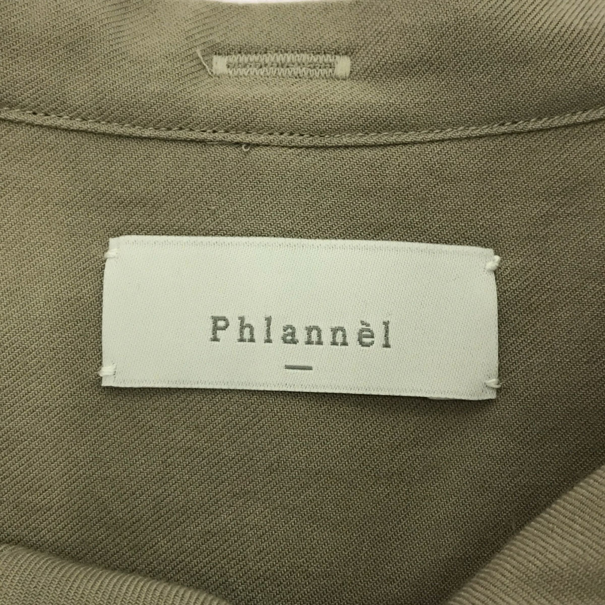 phlannel フランネル 日本製 長袖 ノーカラーシャツ 3 ベージュ メンズ