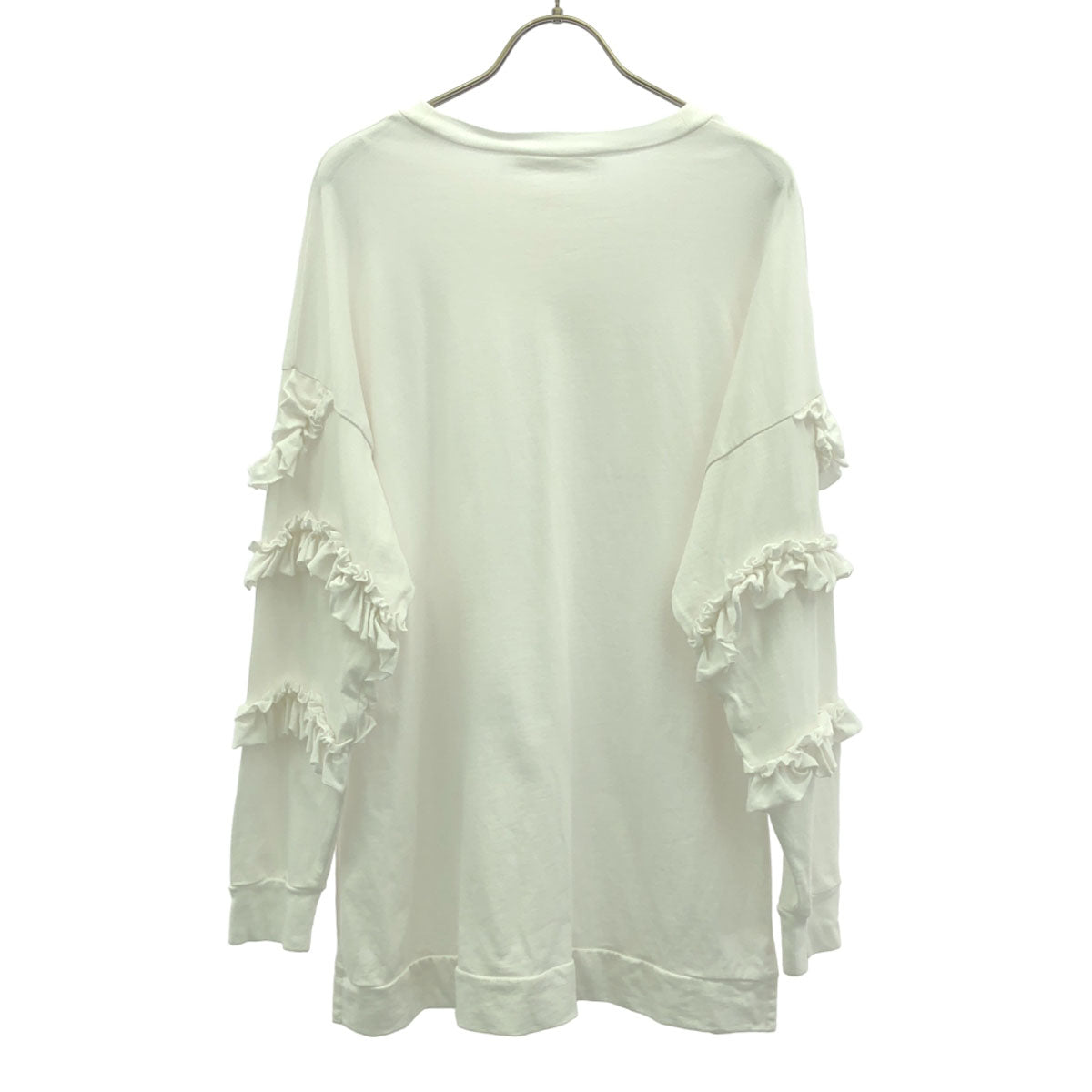 ENFOLD エンフォルド 日本製 長袖 袖フリル サイドスリット チュニック 38 ホワイト レディース