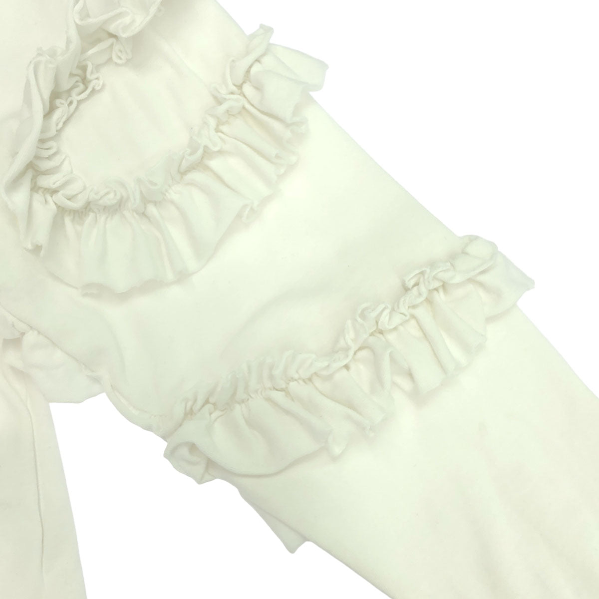 ENFOLD エンフォルド 日本製 長袖 袖フリル サイドスリット チュニック 38 ホワイト レディース