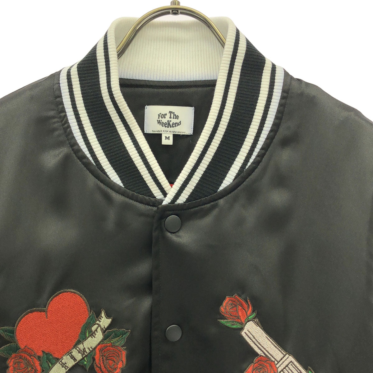 FTW エフティダブリュー 刺繍 スカジャン M ブラック For The Weekend メンズ