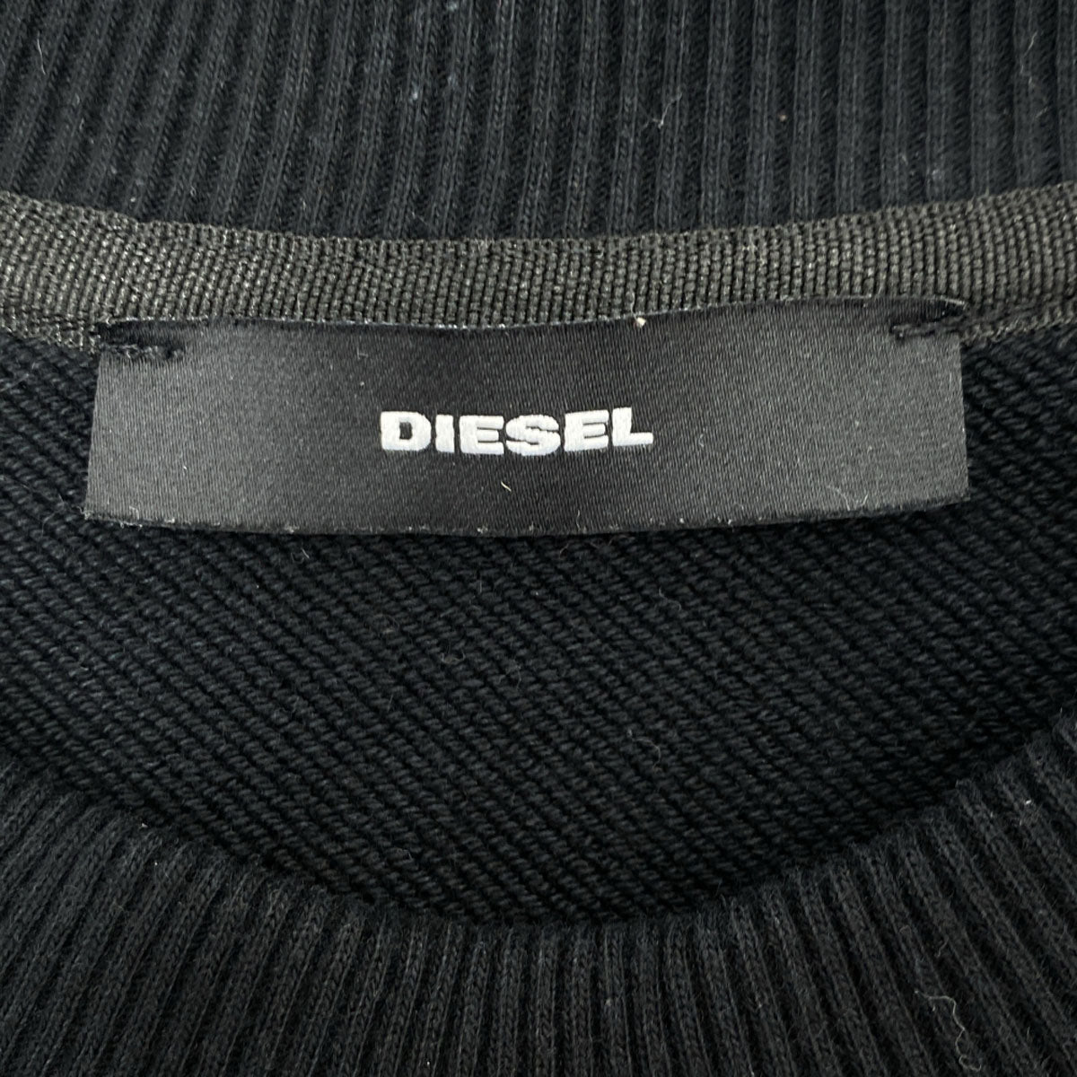 DIESEL ディーゼル ロゴ 長袖 クルーネック トレーナー XXS ブラック スウェット メンズ