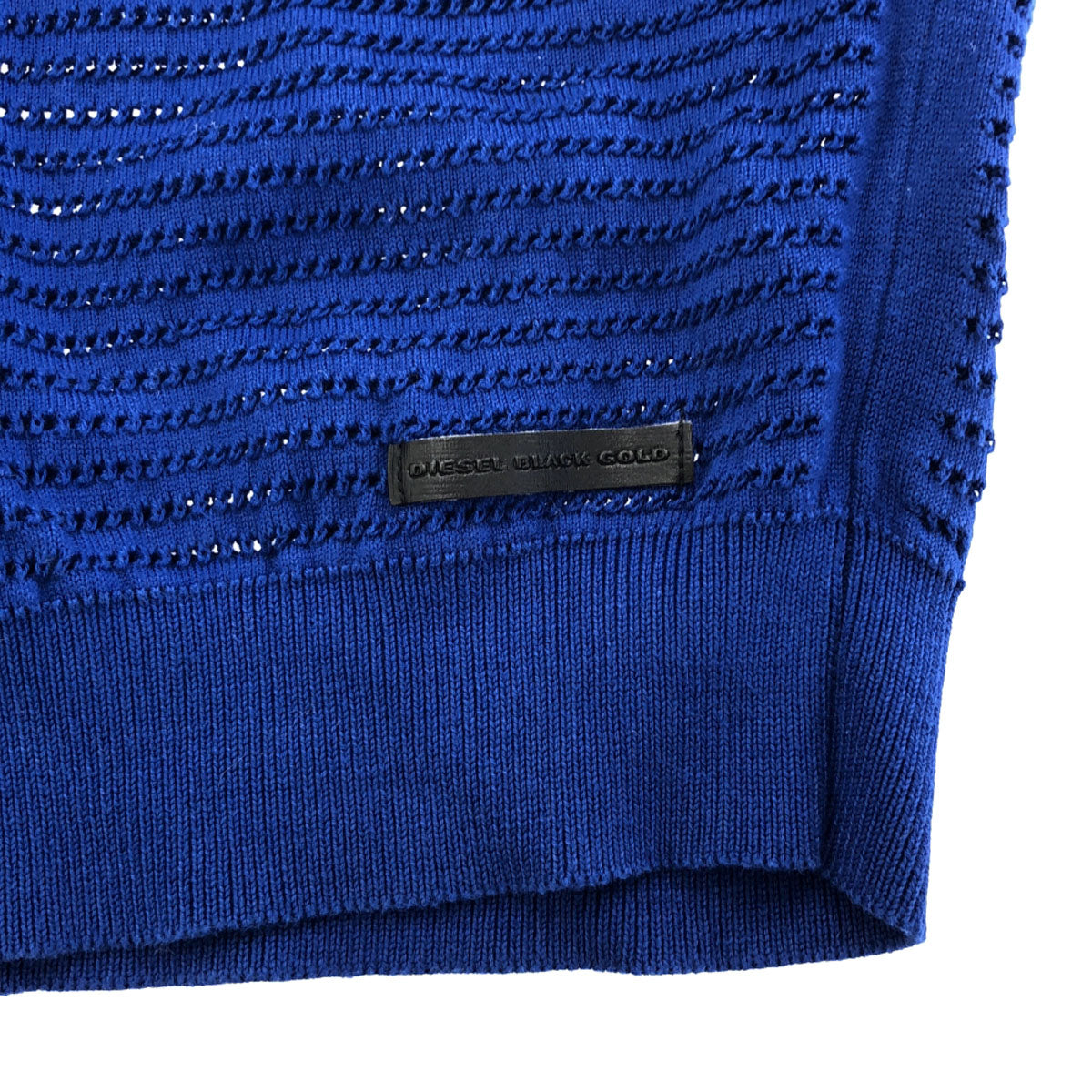 DIESEL BLACK GOLD ディーゼルブラックゴールド イタリア製 ロゴ コットンニット ジップジャケット XXL ブルー ビッグサイズ メンズ