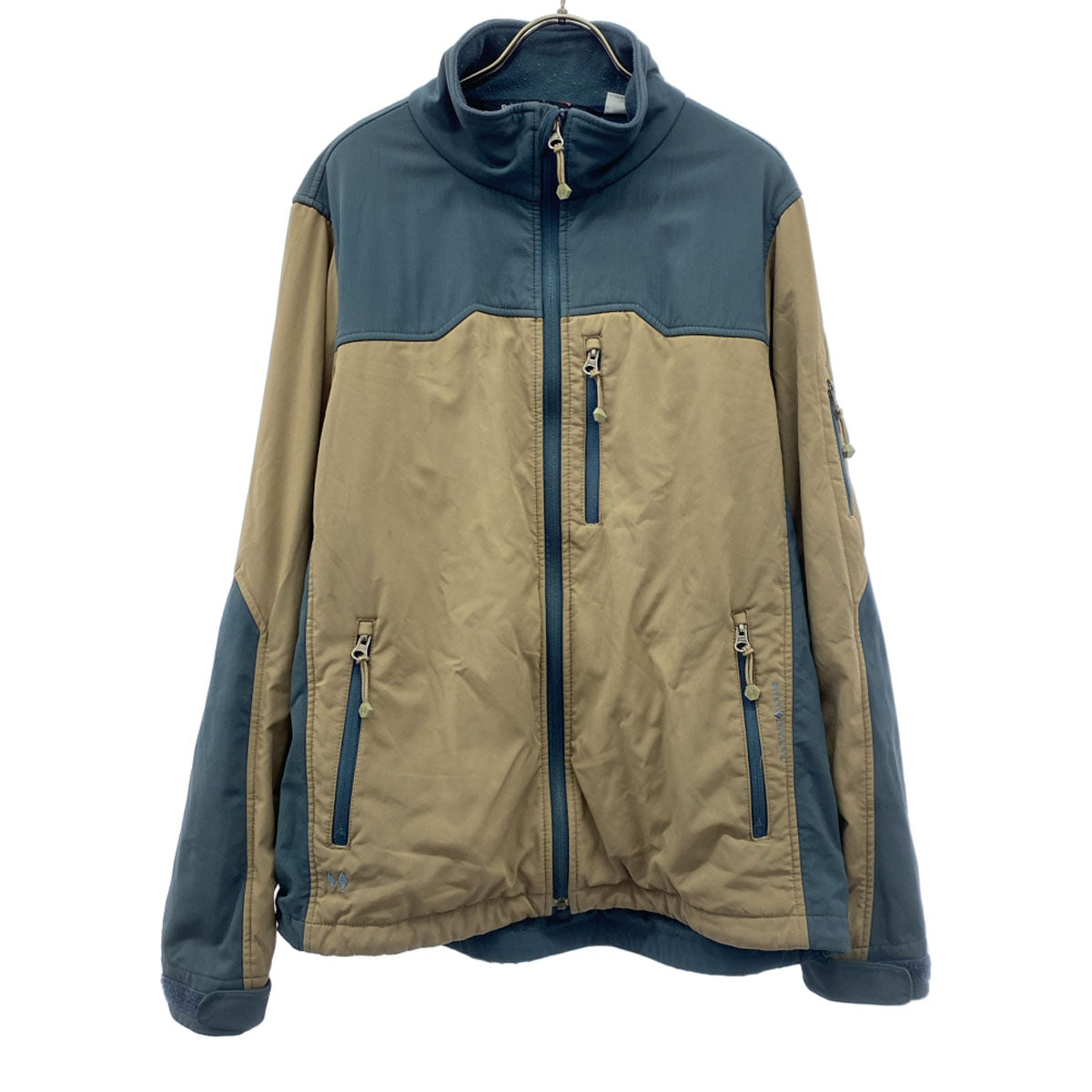 BLACK DIAMOND ブラックダイヤモンド ロゴ刺繍 ジップジャケット M ベージュ系 裏フリース メンズ