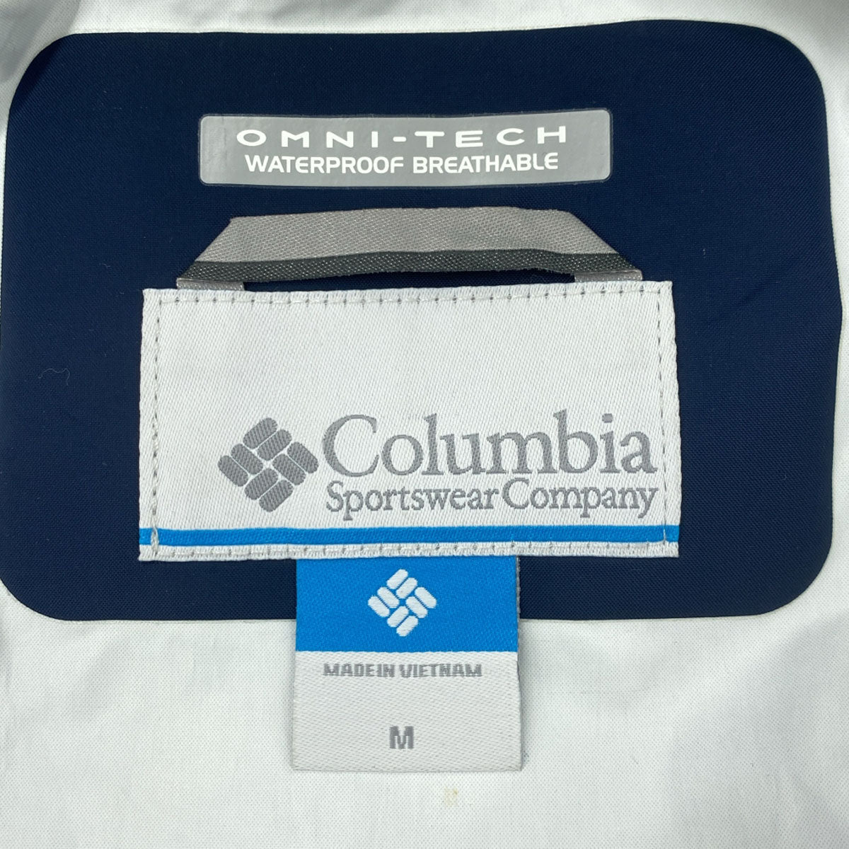 Columbia コロンビア ロゴ刺繍 レインポンチョ レインコート M ネイビー アウトドア PU1639 OMNI-TECH Womack II Pocho メンズ