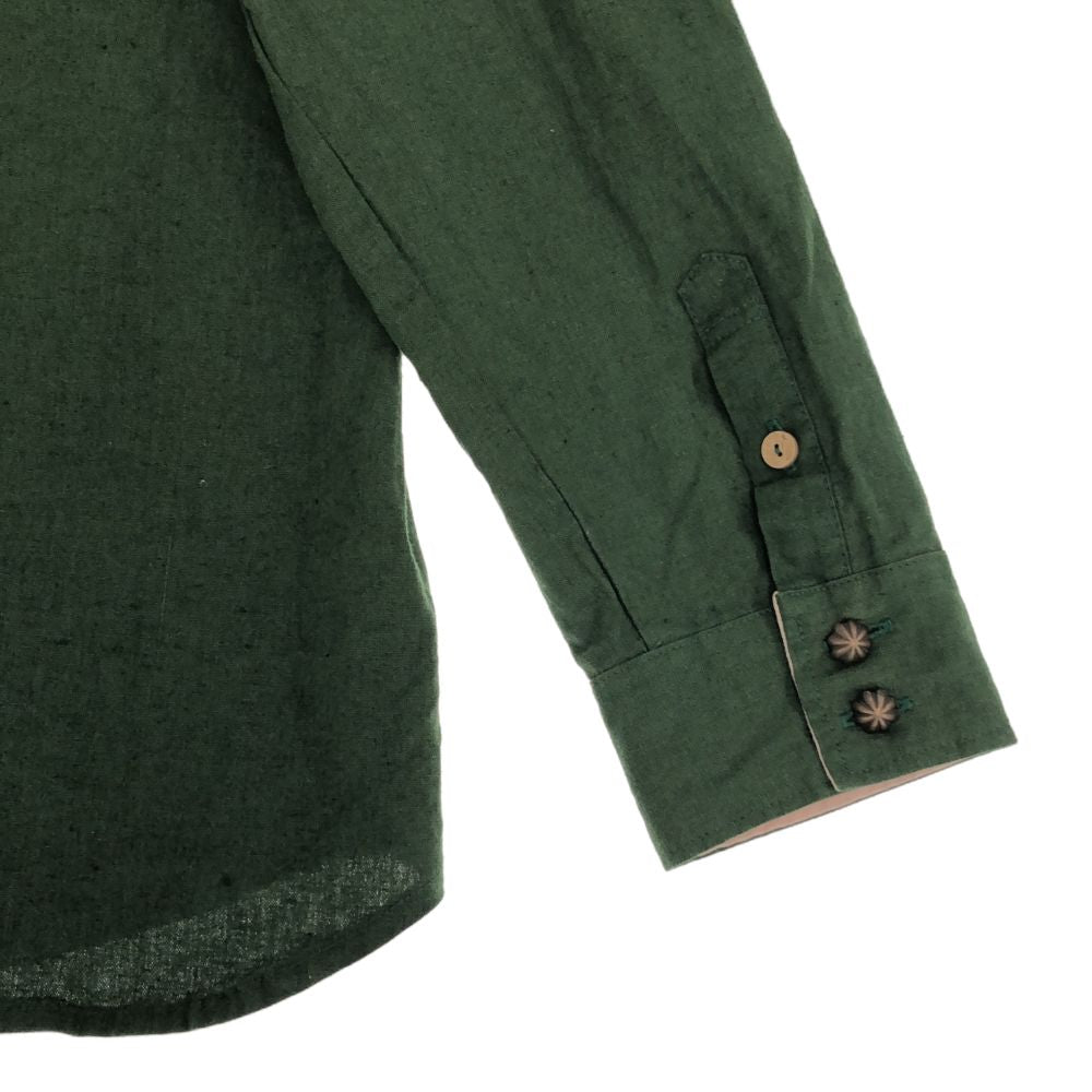 Indian インディアン リネンブレンド 長袖 ウエスタンシャツ L カーキ メンズ