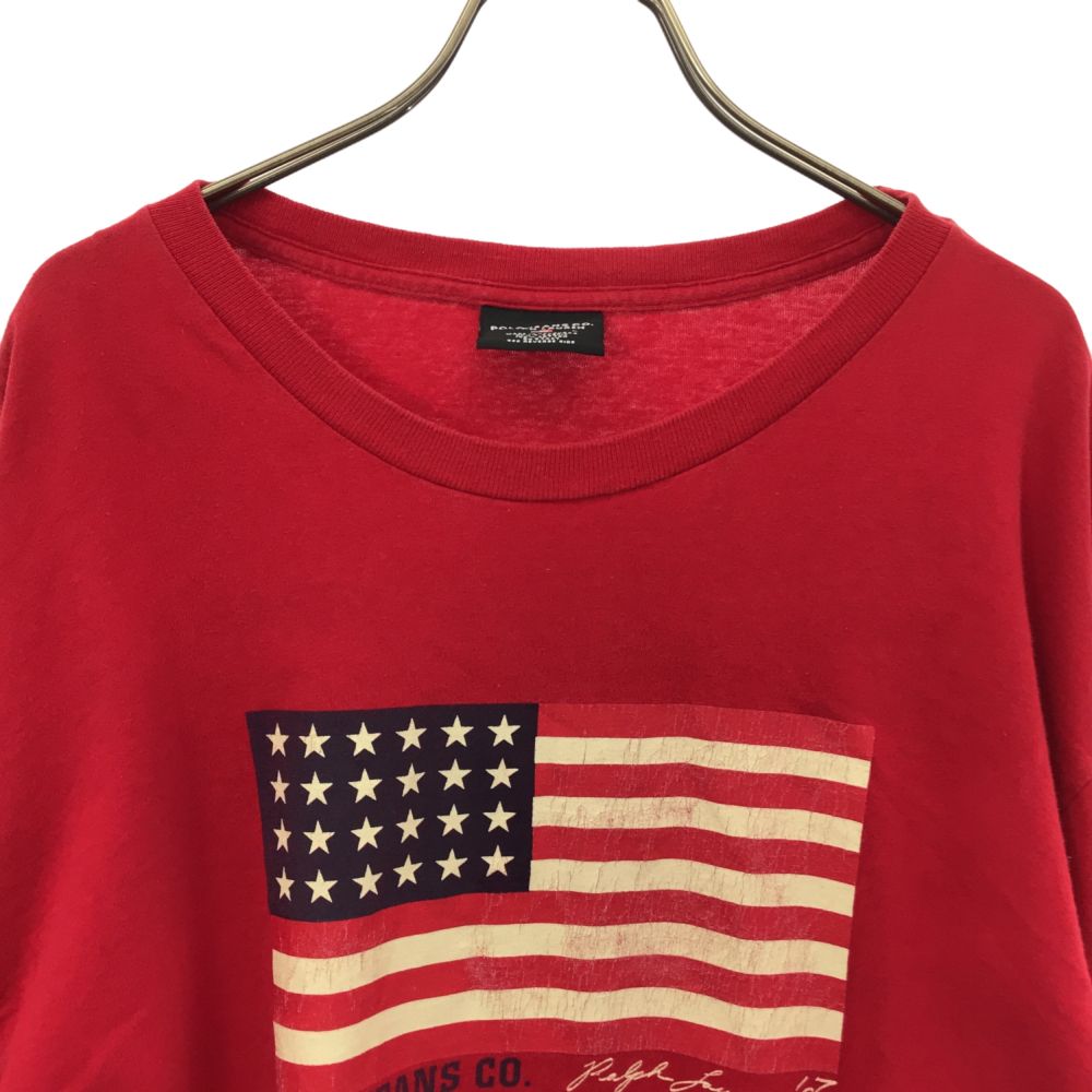 ポロジーンズ 長袖 Tシャツ L レッド POLO JEANS ロンT メンズ