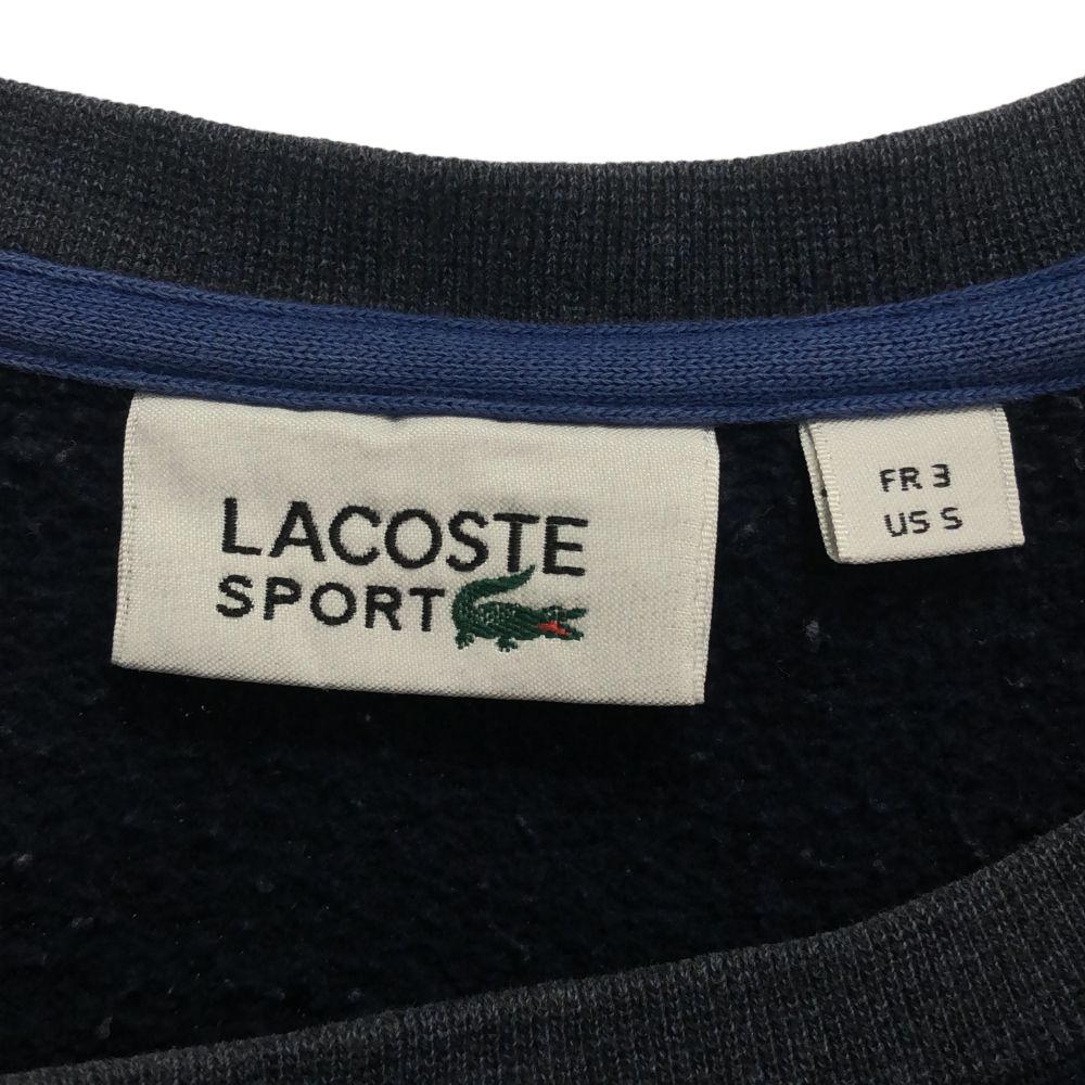 ラコステスポーツ 長袖 スウェット トレーナー S ネイビー LACOSTE SPORT 裏起毛 メンズ