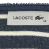 ラコステ ボーダー ロゴ刺繍 長袖 パイル地 ミニワンピース 38 ホワイト×ネイビー LACOSTE レディース