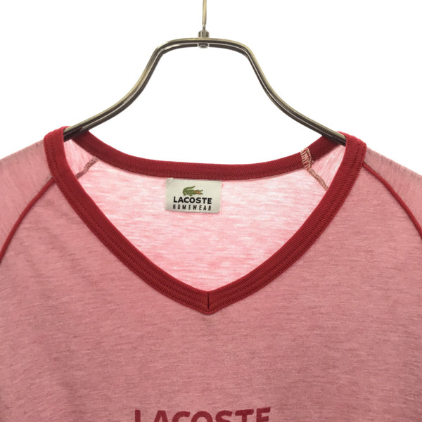 ラコステ 日本製 長袖 Vネック Tシャツ WM~ML ピンク系 LACOSTE HOMEWEAR ロンT レディース