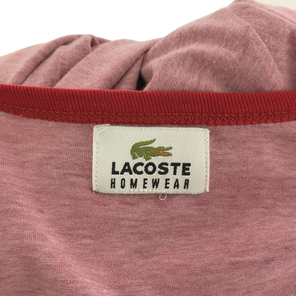 ラコステ 日本製 長袖 Vネック Tシャツ WM~ML ピンク系 LACOSTE HOMEWEAR ロンT レディース