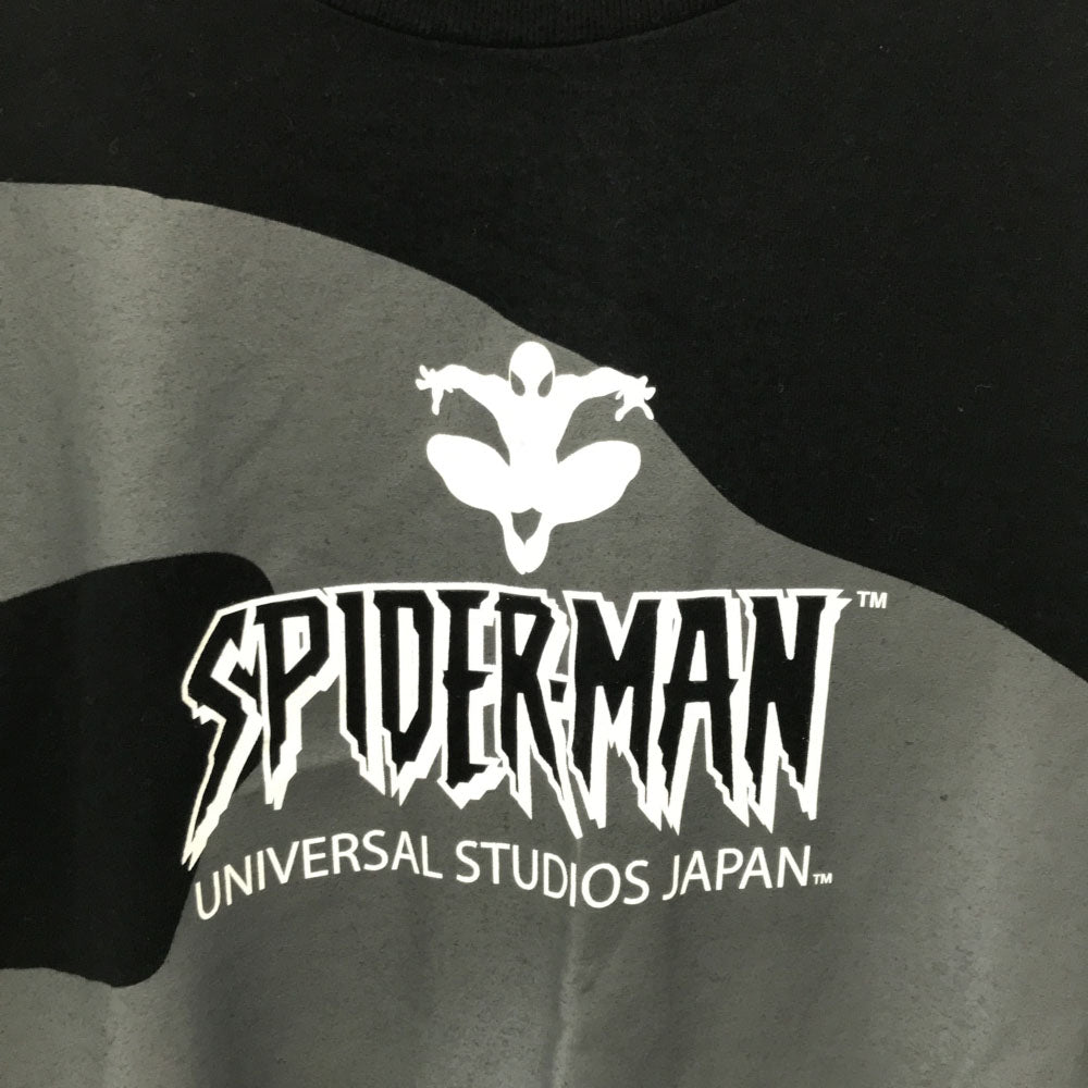 ユニバーサルスタジオジャパン スパイダーマン 半袖 Tシャツ ブラック UNIVERSAL STUDIOS JAPAN メンズ