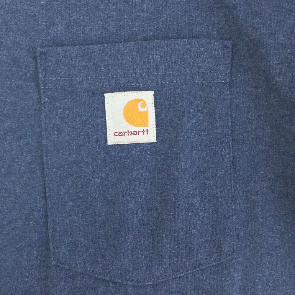 カーハート 半袖 Tシャツ M ブルー系 Carhartt ポケT メンズ