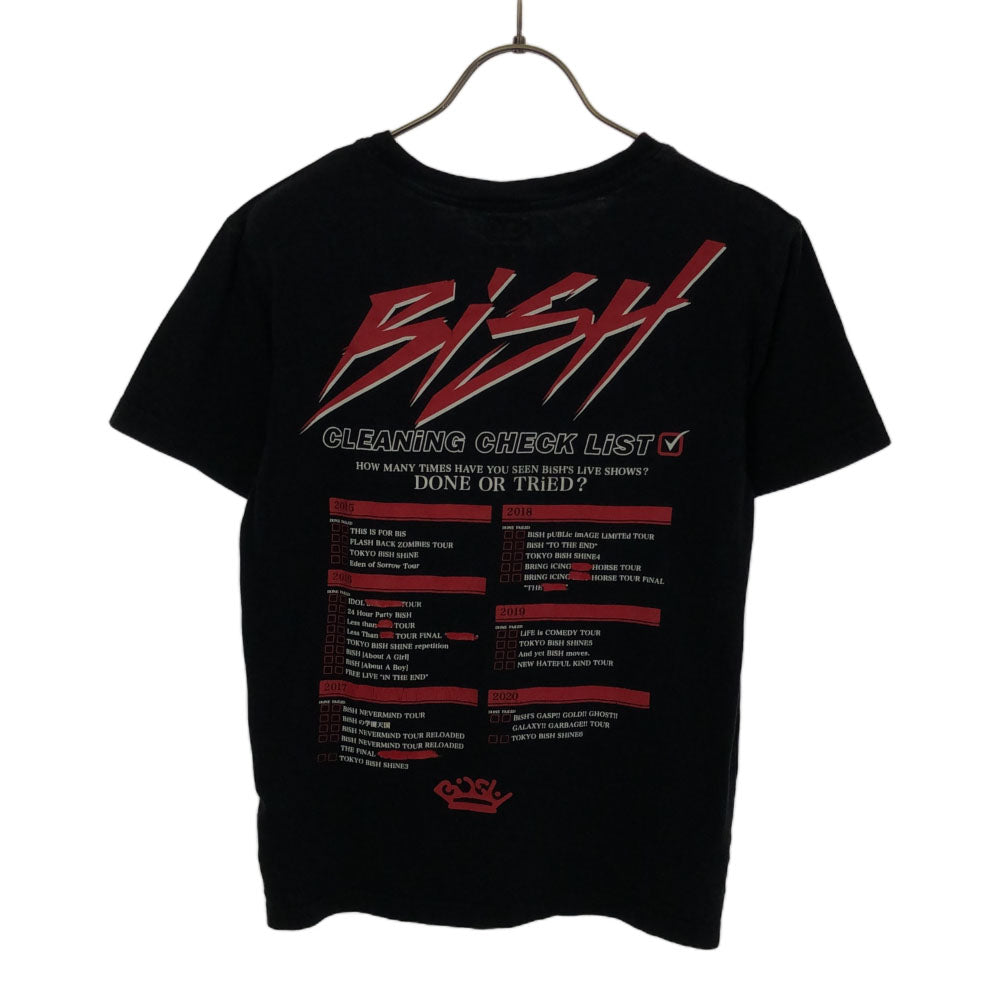 ジーユー BiSH プリント 半袖 Tシャツ XS ブラック GU バンT メンズ