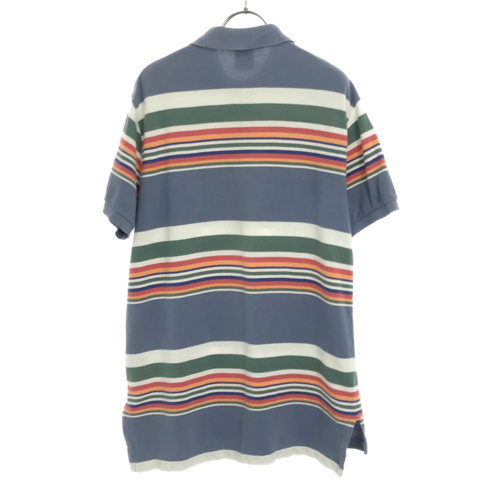 ポロバイラルフローレン ボーダー 半袖 ポロシャツ L ブルー系 Polo by Ralph Lauren 鹿の子 メンズ