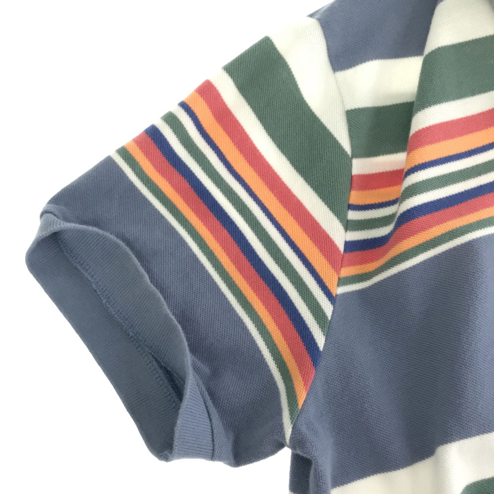 ポロバイラルフローレン ボーダー 半袖 ポロシャツ L ブルー系 Polo by Ralph Lauren 鹿の子 メンズ