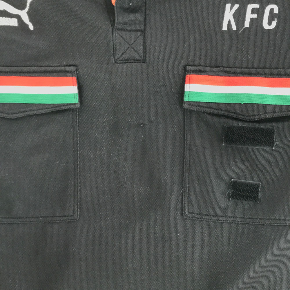 プーマ 90s ヒットユニオン製 半袖 レフリー用 ポロシャツ ブラック系 PUMA オールド ヴィンテージ メンズ