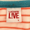 ラコステライブ ボーダー 半袖 ポロシャツ L ホワイト LACOSTE L!VE 鹿の子地 レディース