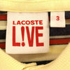 ラコステライブ ボーダー 半袖 ポロシャツ 3 イエロー系 LACOSTE L!VE 鹿の子地 レディース