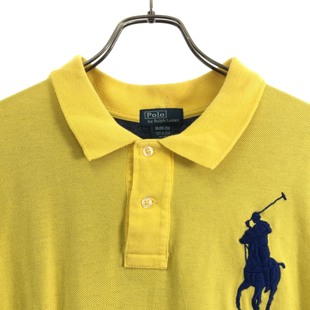 ポロバイラルフローレン ビッグポニー 半袖 ポロシャツ XL（18-20） イエロー Polo by Ralph Lauren 鹿の子地 キッズ
