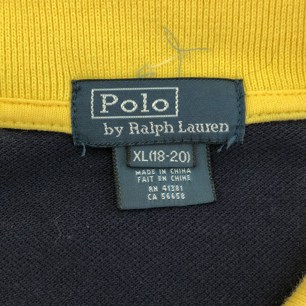 ポロバイラルフローレン ビッグポニー 半袖 ポロシャツ XL（18-20） イエロー Polo by Ralph Lauren 鹿の子地 キッズ