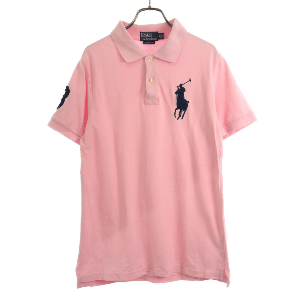 ポロバイラルフローレン ビッグポニー 半袖 ポロシャツ M ピンク Polo by Ralph Lauren 鹿の子地 メンズ
