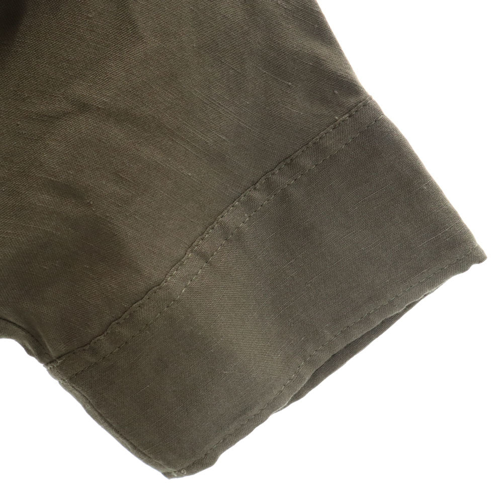 未使用 シップス 半袖 ノーカラージャケット ONE SIZE カーキ SHIPS タグ付き レディース