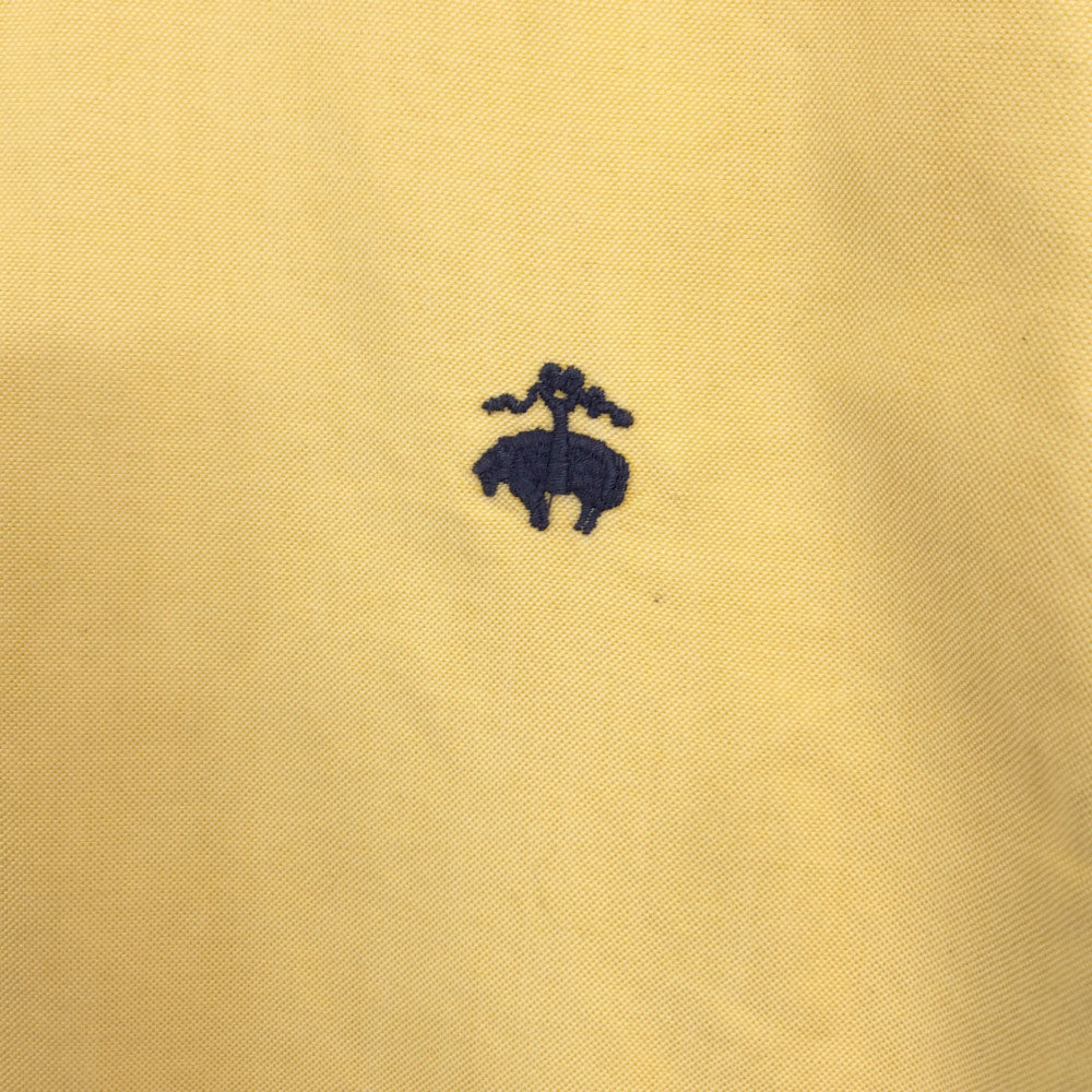ブルックスブラザーズ USA製 半袖 ボタンダウンシャツ S イエロー Brooks Brothers メンズ