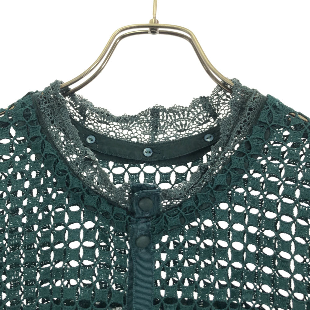 ユナイテッドトウキョウ 日本製 半袖 レース カットソー 1 グリーン UNITED TOKYO レディース